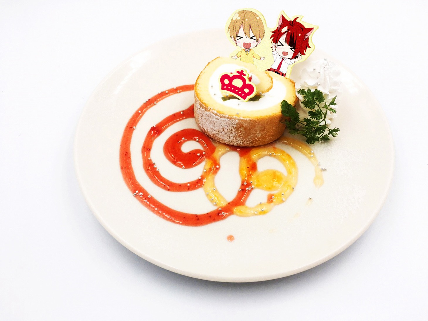 「すとぷりかふぇ」の「『すとろべりーごーらんどっ』くるくるくるくるり！ ろーるけーき」。