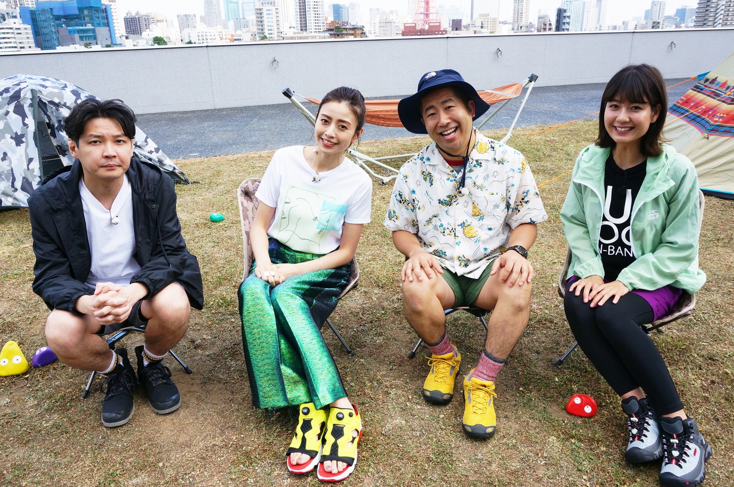 左から吉田大吾、 片瀬那奈、澤部佑、桝田沙也香。