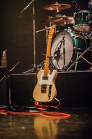 ステージ中央に置かれたwowaka（Vo, G）のギター。（撮影：西槇太一）