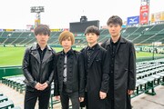 阪神甲子園球場を訪れたOfficial髭男dism。（写真提供：ABCテレビ）