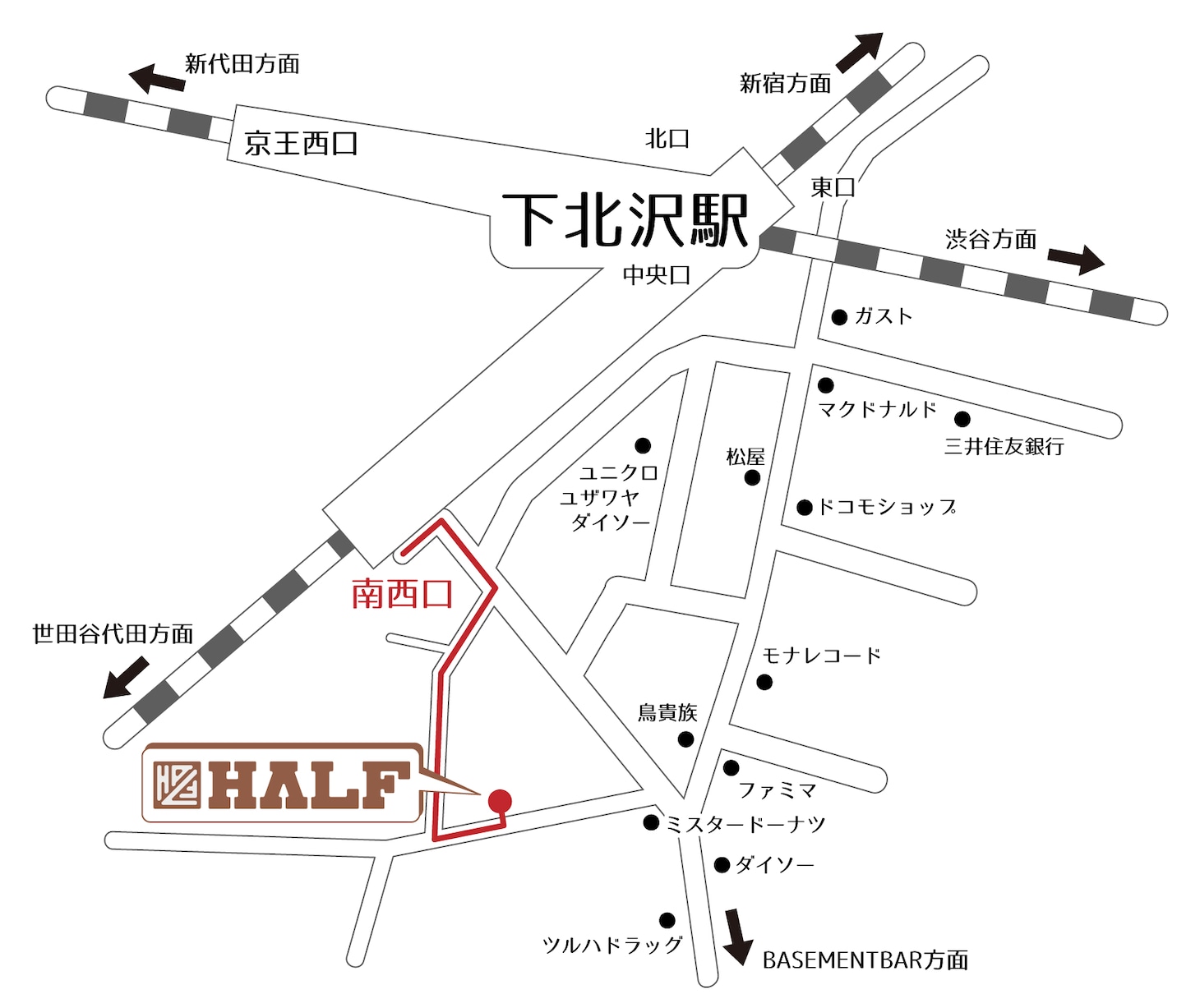 下北沢HALF 地図