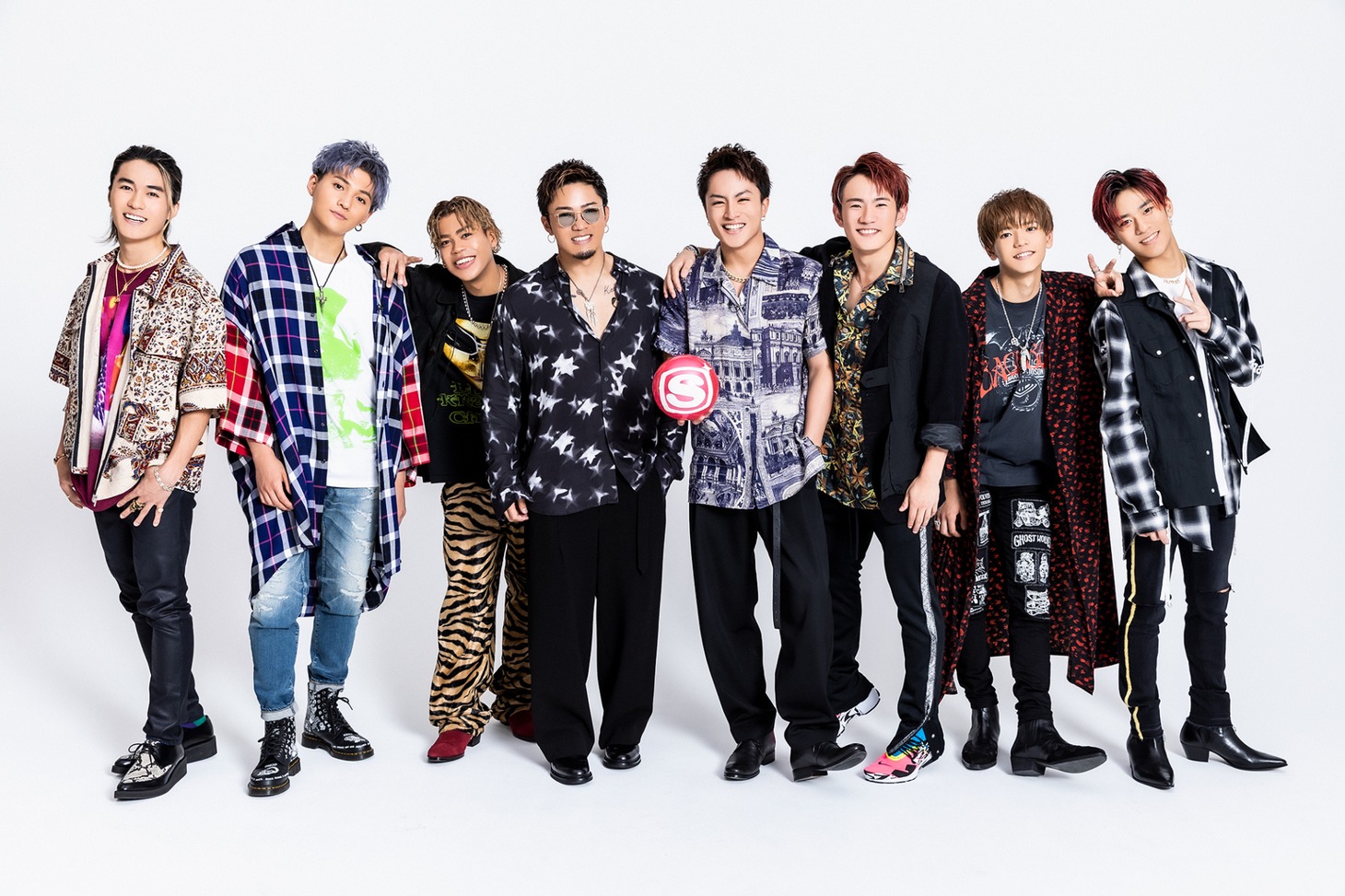 「BATTLE OF TOKYO ～ENTER THE Jr.EXILE～ スペシャル」出演メンバー。左から砂田将宏、八木勇征、LIKIYA、数原龍友、白濱亜嵐、浦川翔平、中島颯太、深堀未来。