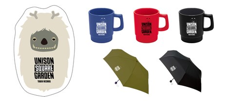 UNISON SQUARE GARDENとタワーレコードのコラボグッズ。