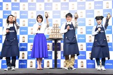 「ジョージア ジャパンクラフトマン 微糖」で乾杯するR-指定（Creepy Nuts）、広瀬アリス、飯尾和樹（ずん）、眉村ちあき。