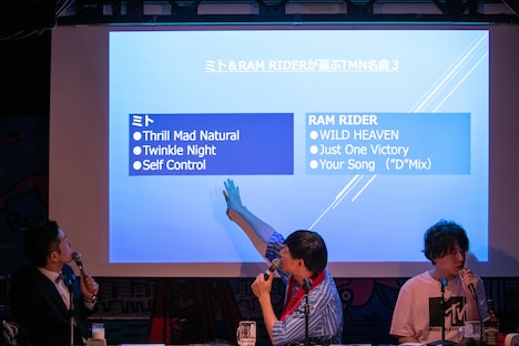 「ライブナタリー Presents Respect! トークライブ Vol.2 ~TM NETWORK 勝手に名曲総選挙~」の様子。