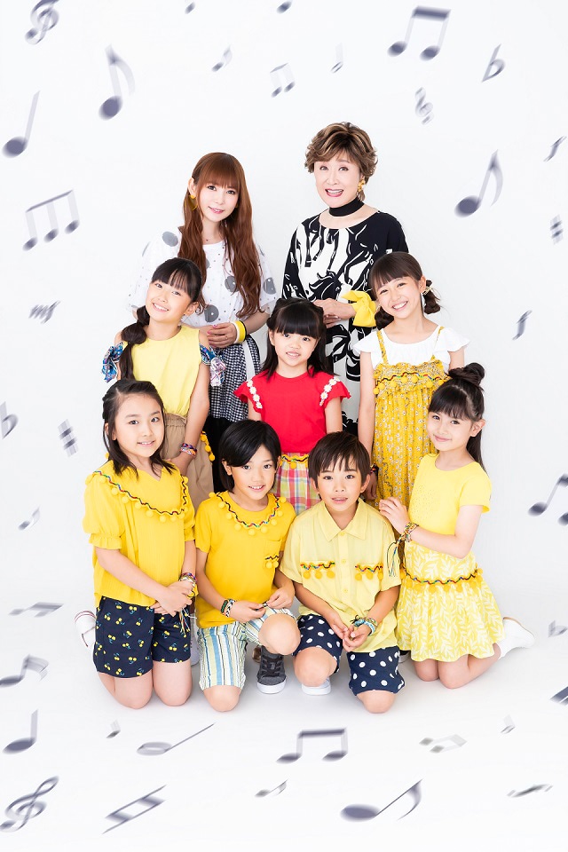 小林幸子、中川翔子と子供たち。