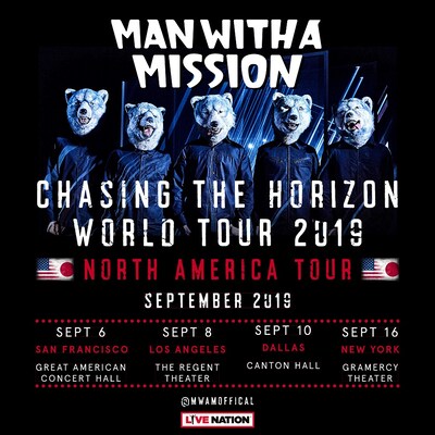 MAN WITH A MISSION「MAN WITH A MISSION presents Chasing the Horizon World Tour 2018/2019 -North American Tour-」告知画像