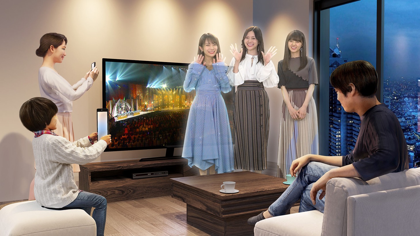 「THE MUSIC DAY AR」に登場する乃木坂46のイメージ。(c)日本テレビ