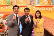 左から伊藤利尋(フジテレビアナウンサー)、中山秀征、永島優美(フジテレビアナウンサー)。(c)フジテレビ