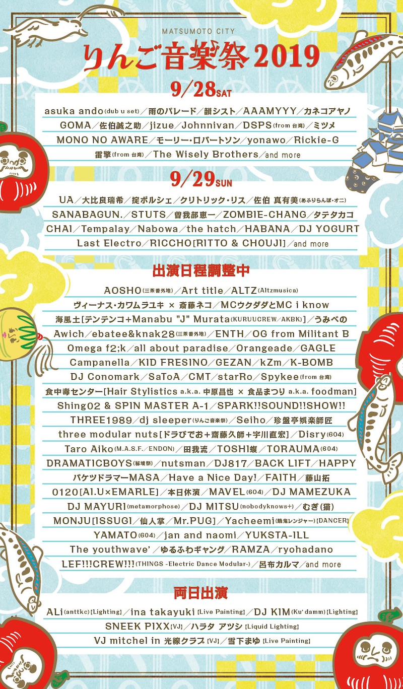 「りんご音楽祭2019」出演者一覧