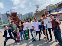 ミュージックビデオ撮影現場の様子。