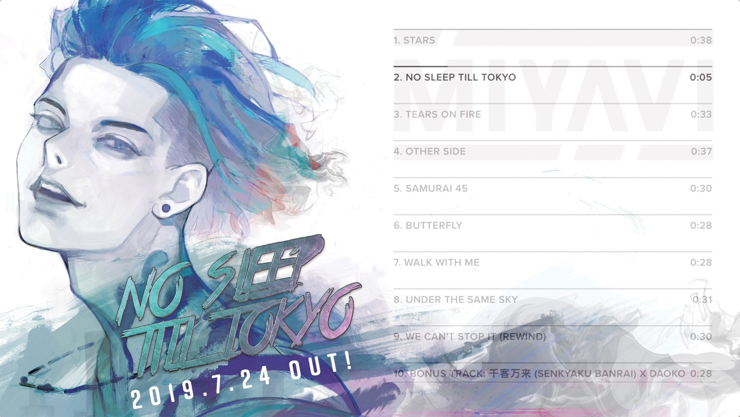 MIYAVI「NO SLEEP TILL TOKYO」全曲試聴動画より。