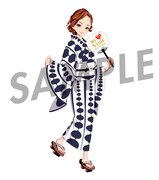 うちわにプリントされる安室奈美恵のキャラクター・eminaのデザイン。