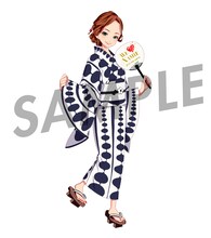 うちわにプリントされる安室奈美恵のキャラクター・eminaのデザイン。