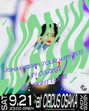 「Licaxxx Japan Tour With TCR in OSAKA ALL NIGHT LONG」告知ビジュアル
