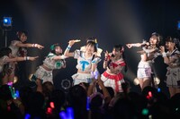 「きみの気持ち教えて」の大サビでウルトラオレンジのサイリウムを手にヲタ芸を披露する大和明桜。