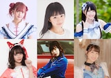 上段左から菅野芹那(アキシブproject)、百川晴香(全力少女R)、片岡未優(虹のコンキスタドール)、下段左から青木りさ(ネコプラ∞)、奥津マリリ(フィロソフィーのダンス)、関根ささら(放課後プリンセス)。