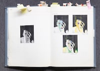 しまおまほ中学時代の日記より。カールスモーキー石井の切り抜きを使ったポップアート風コラージュ。