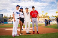 左から前田健太選手、大坂なおみ選手、MIYAVI、大谷翔平選手。（Photo by ZB Images）