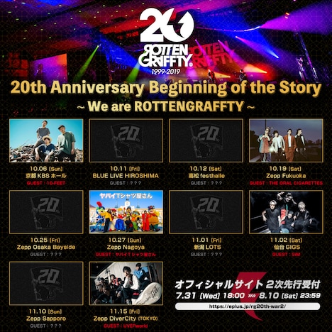 ROTTENGRAFFTY「20th Anniversary Beginning of the Story ~We are ROTTENGRAFFTY~」出演者告知ビジュアル