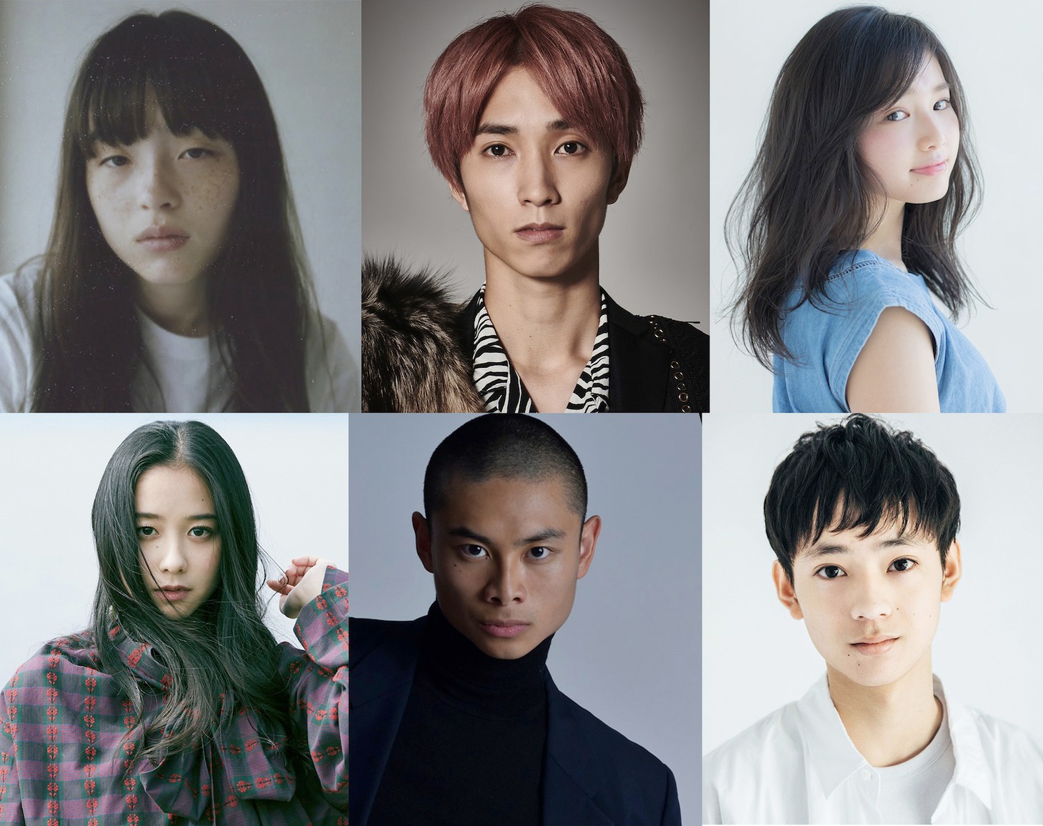 「ブラック校則」キャスト第2弾。左上から時計回りにモトーラ世理奈、田中樹（SixTONES / ジャニーズJr.）、箭内夢菜、水沢林太郎、葵揚、堀田真由。(c)2019日本テレビ／ジェイ・ストーム