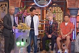 左からダウンタウン、西川貴教、MICRO(HOME MADE 家族)。(c)読売テレビ