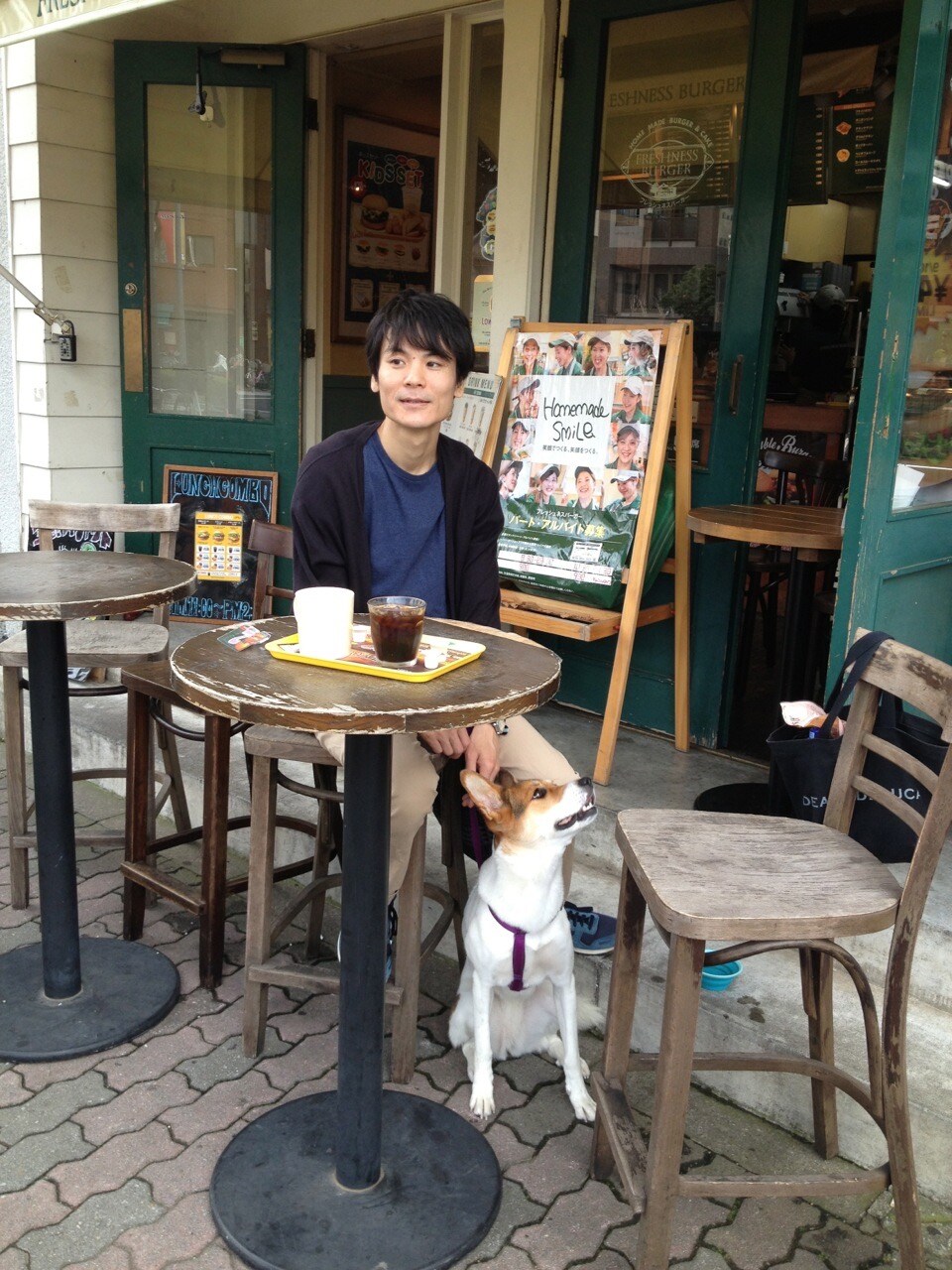 辻村友晴（キセル）× 愛犬のチョビ