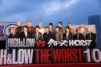 映画「HiGH&LOW THE WORST」最速プレミア試写会レッドカーペットセレモニーの様子。