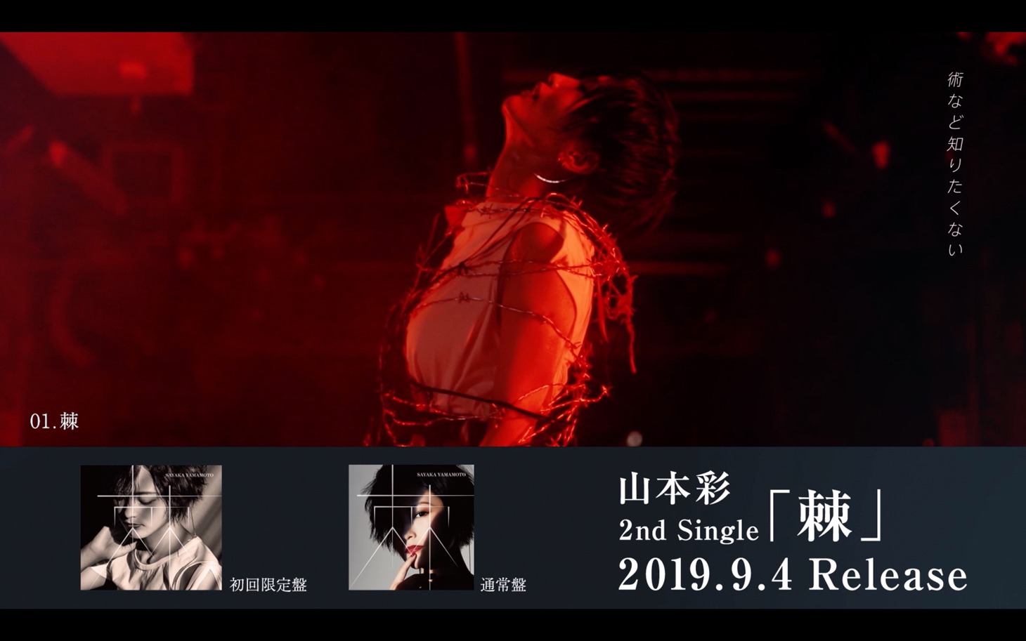 山本彩「棘」全曲試聴動画のワンシーン。