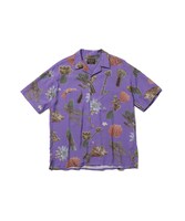 Tempalay×MR.OLIVE「CACTUS COLLAGE ALOHA SHIRT」（パープル / 前）