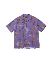 Tempalay×MR.OLIVE「CACTUS COLLAGE ALOHA SHIRT」（パープル / 前）