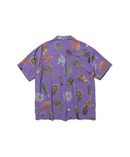 Tempalay×MR.OLIVE「CACTUS COLLAGE ALOHA SHIRT」（パープル / うしろ）