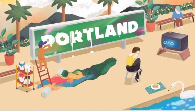 Kuro「PORTLAND」ミュージックビデオのワンシーン。