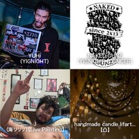 YUHi（YIGNIGHT）、NAKED GUNZ（YIGNIGHT）、J（海リリリ）、handmade candle lifart...
