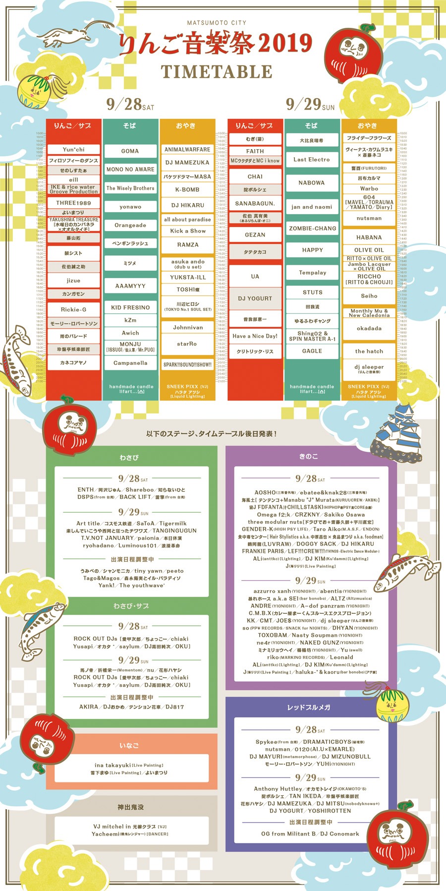 「りんご音楽祭2019」タイムテーブル