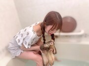 大谷映美里とバタ子とシナモン。