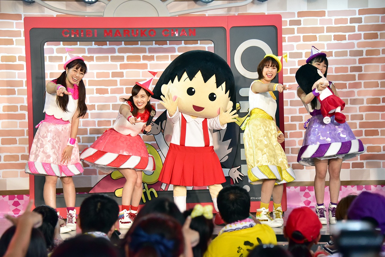 「『ちびまる子ちゃん』30周年アンバサダー・ももいろクローバーZ夏休みトークイベント」の様子。