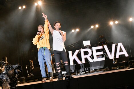 JQ(Nulbarich)とKREVA。(撮影:古溪一道)