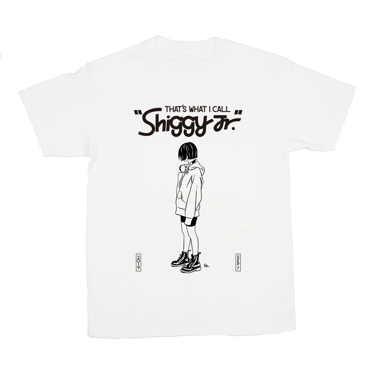 「Shiggy Jr. LAST LIVE - That's what I call Shiggy Jr. -」Tシャツのデザイン。