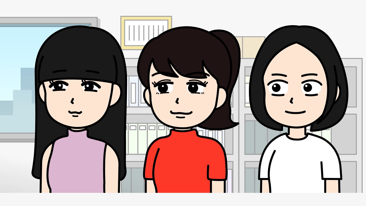 アニメ「おしゃべり唐あげ あげ太くん」に登場するPerfume。
