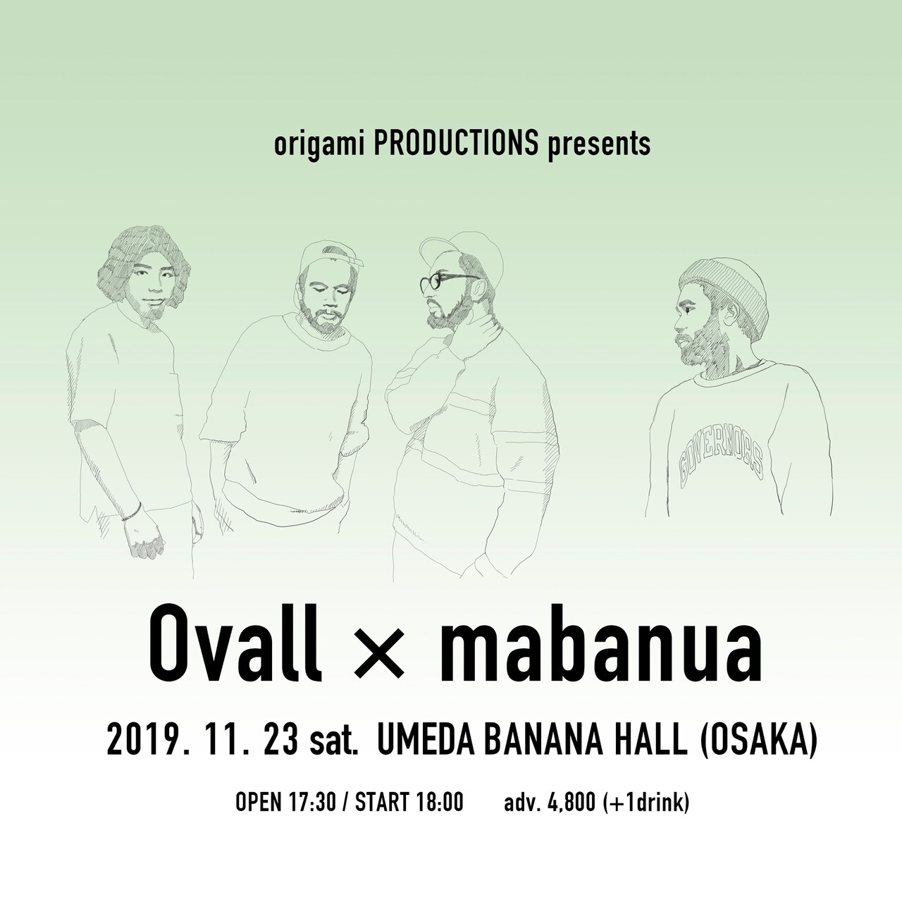 Ovall×mabanuaのツーマン大阪で開催