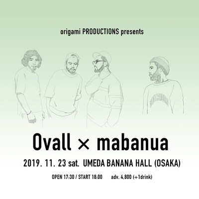 「origami PRODUCTIONS presents Ovall × mabanua」告知ビジュアル