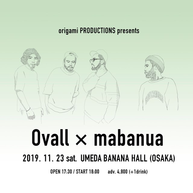 「origami PRODUCTIONS presents Ovall × mabanua」告知ビジュアル