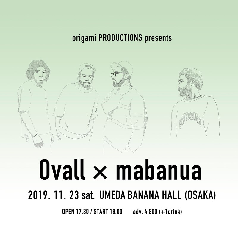 「origami PRODUCTIONS presents Ovall × mabanua」告知ビジュアル