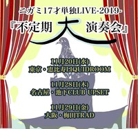 「ニガミ17才 単独LIVE -2019-『不定期大演奏会』」告知ビジュアル