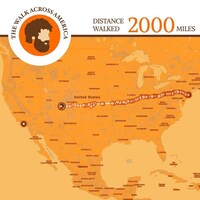 「The Walk Across America」のこれまでの道のり。