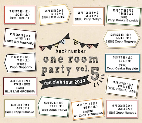 back number「one room party vol.5」告知ビジュアル