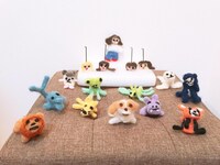 プー・ルイの羊毛フェルト作品。