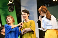 左から原田郁子（クラムボン / Vo, Key）、伊藤大助（クラムボン / Dr）、Nao☆。