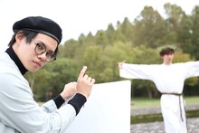 手前からカイ、リョウガ。